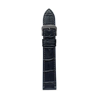 Zeppelin-Armband aus marineblauem Leder, 20 mm