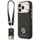 Guess 4G Strass Logo & Big Strap Metal Buttons MagSafe Case für iPhone 17 Pro - Schwarz