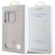 8. Guess Grained Hot Stamp Peony Triangle Logo MagSafe iPhone 16 Pro Hülle - Rosa