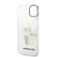 7. Karl Lagerfeld Glitzer Karl&Choupette Hülle für iPhone 14 Plus – transparent