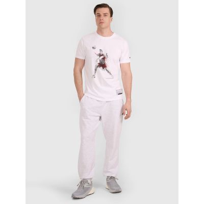 4. Herren-T-Shirt mit Volleyball-Print, Größe 4F 4FRAW25TTSHM3237-10S