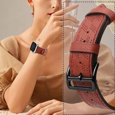 5. Armband Leder für Apple Watch 38 / 40 / 41 mm Band Armband - rot