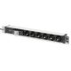 7. Digitus PDU 19" Rack-Steckdosenleiste, 6x Schuko, 2,0 m, 1x Unischuko-Stecker, 16 A, Leitungsschutzschalter, Aluminiumprofil