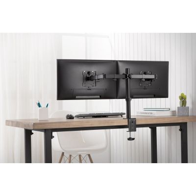 20. DIGITUS DOPPEL-TISCHHALTERUNG MIT KLEMME 2XLCD MAX. 32" MAX. BELASTUNG 2X 8KG NEIGBAR UND SCHWENKBAR SCHWARZ DA-90400