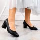 18. Sergio Leone W SK314A schwarze Pumps mit dekorativem Blockabsatz