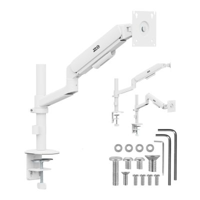8. ERGO Büromonitorhalterung mit Gasfeder, 17"-32", 1-10 kg, mattweiß, max. VESA 100x100, ER-691 W
