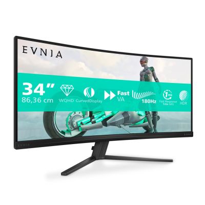 25. Philips Evnia 34M2C3500L/00 Computermonitor 86,4 cm (34") 3440 x 1440 px Wide Quad HD LCD Schwarz