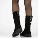 6. Schwarze Damen-Keilstiefeletten aus Leder, Filippo DBT7210