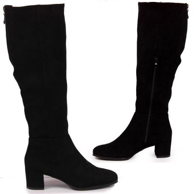 20. Damen-Stiefel mit Blockabsatz, gefüttert, schwarz – Sergio Leone