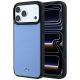 Mercedes Leder-Mesh-Hülle mit Bow Line MagSafe für iPhone 18 Pro Max / 17 Pro Max – Blau