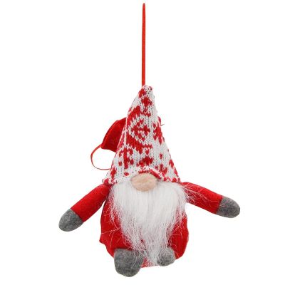 7. Dekorativer Weihnachtsmann mit Geschenktüte, 15 cm, rot