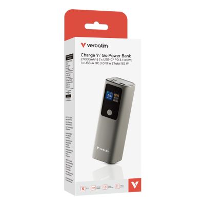 5. Verbatim 32269 Powerbank Lithium-Ionen (Li-Ion) 27000 mAh Grau