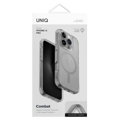 4. Uniq Combat iPhone 16 Pro 6,3" Hülle Magclick Charging grau/steingrau