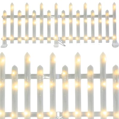 16. Dekorativer LED-Zaun, 8-teilig, warmweiß