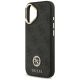 6. Guess 4G Strass Logo & Big Strap Metal Buttons MagSafe Hülle für iPhone 17 - Schwarz