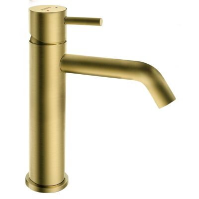 Waschbeckenarmatur, niedrig gebürstetes Gold