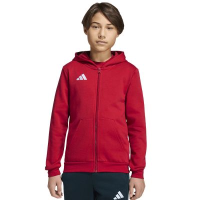 3. adidas Entrada 26 Kapuzenpullover mit durchgehendem Reißverschluss für Kinder, Rot, KH1781