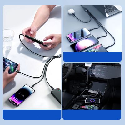 11. Joyroom Multi-Use Series S-A18 4in1 USB-A - USB-C / USB-C / Lightning / Micro-USB-Kabel 1,2 m - Schwarz