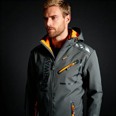 8. Geographical Norway Softshelljacke Royaute DB 068 M WY8027H/GN/Dunkelgrau/Orange