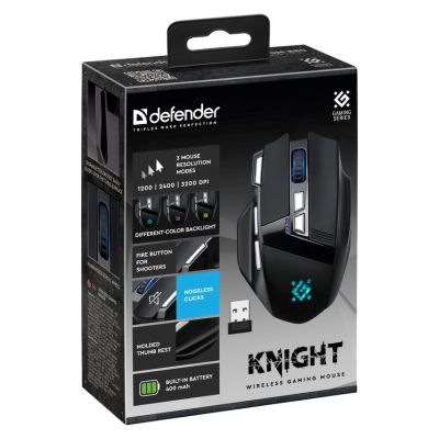 6. DEFENDER MAUS GM-885 KNIGHT RF KABELLOS 3200dpi 8P SCHWARZ