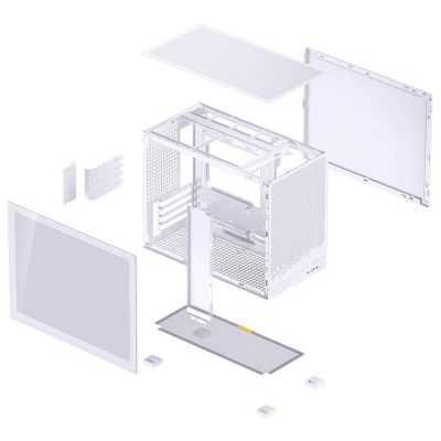 11. Jonsbo D32 STD PC-Gehäuse, Weiß, Mini-Gehäuse, mATX, gehärtetes Glas – Weiß