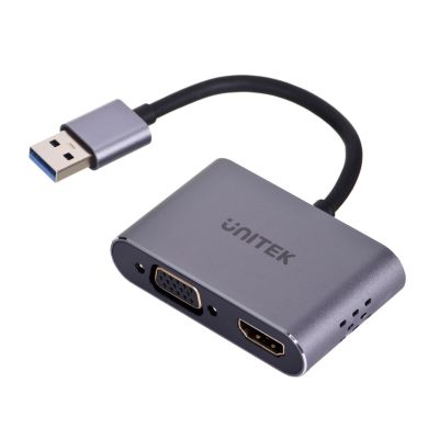 2. UNITEK Adapter USB-A - HDMI & VGA, FullHD, Stecker/Buchse