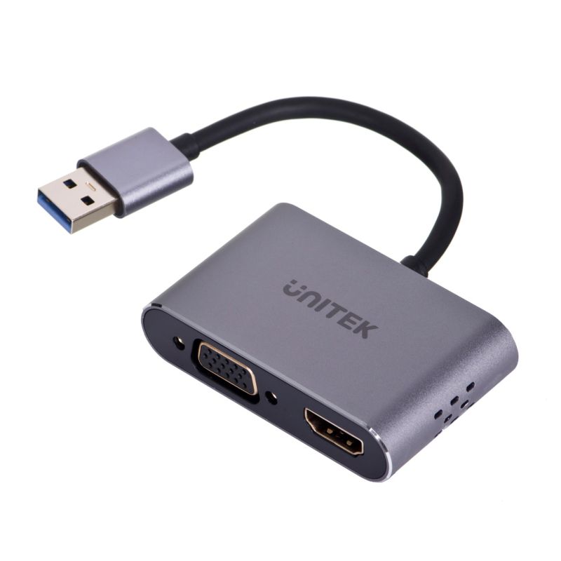 2. UNITEK Adapter USB-A - HDMI & VGA, FullHD, Stecker/Buchse