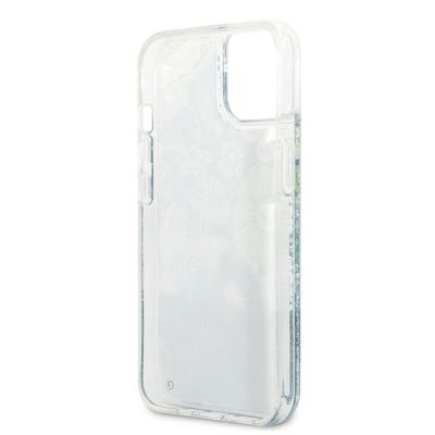 7. Guess GUHCP13MLFLSN iPhone 13 6.1" grün/grüne Hardcase Flower Liquid Glitter