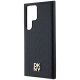 6. DKNY Leather Pattern Metal Logo MagSafe-Hülle für Samsung Galaxy S24 Ultra – Schwarz
