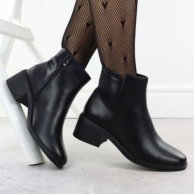 5. Gefütterte Damen-Ankle-Boots mit Blockabsatz, schwarz, Sergio Leone BT25239
