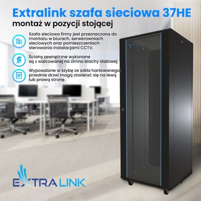 EXTRALINK Bodenschrank 37U 600x1000 Schwarz