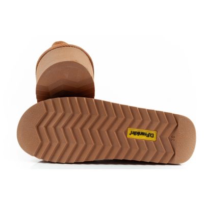 9. D.Franklin Damen Winter Schneestiefel Modische Fell gefütterte Braune Stiefeletten
