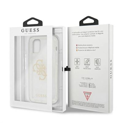 8. Guess GUHCP12LPCUGL4GTR iPhone 12 Pro Max 6,7" transparentes Hartschalenetui Glitter 4G Big Logo