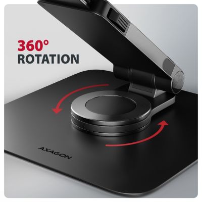 11. Axagon STND-LRB Laptop-Ständer, 360° drehbar, Doppelgelenk, Extenderbar Notebook- und Tablet-Ständer Schwarz 43,9 cm (17,3")