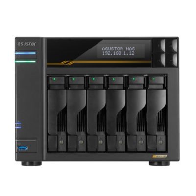 NAS Asustor AS6808T; Tower; 8x (3,5" SATA HDD/ 2,5" SSD); AMD Ryzen Embedded V3C14; 16 GB ECC DDR5 SODIMM (max. 64 GB), 2x 10GbE, 2x 5GbE, 4x M.2 2280 NVMe PCIe 4.0, 2x USB 4.0, 2x USB 3.2 Gen, 1x optionale 10GbE-Karte