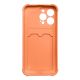 2. Card Armor Case Pouch Cover für iPhone 13 Pro Max Card Wallet Silikon Air Bag Armor Cover Orange