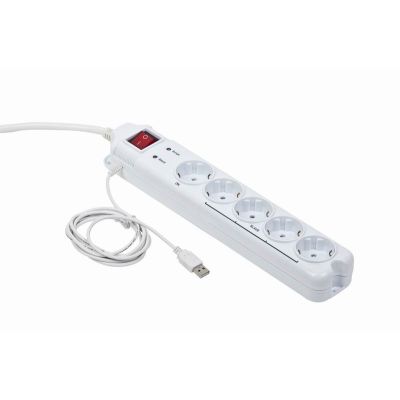 2. Gembird PCW-MS2G Überspannungsschutz Weiß 5 x Netzsteckdose 250 V 1,8 m