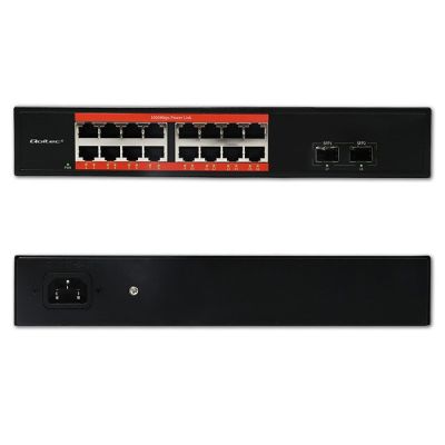 6. Qoltec Netzwerk-Switch Gigabit Ethernet | 16x RJ45 | 2x SFP | 1000 Mbit/s