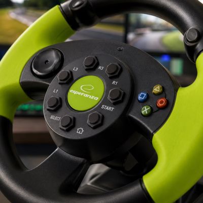 24. Esperanza EG104 Lenkrad (PC, Xbox 360; schwarz und grün)