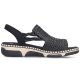 Bequeme schwarze Plateau-Sandalen für Damen Rieker 66241-00