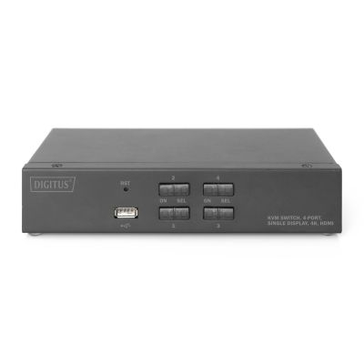 2. KVM-Switch, 4-Port, Einzeldisplay, 4K, HDMI