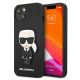Karl Lagerfeld Saffiano Ikonik Karl's Patch Case für iPhone 13 mini - Schwarz