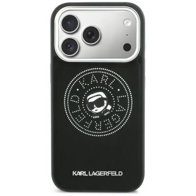 3. Karl Lagerfeld Point & Karl Sketch MagSafe Hülle für iPhone 17 Pro Max – Schwarz