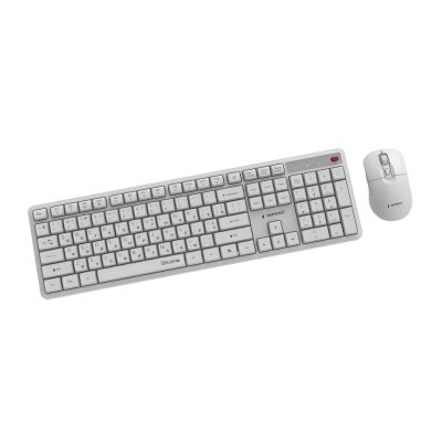 3. GEMBIRD Kabelloses Tastatur- und Maus-Set Silent Key Pro Business, Weiß, Russisches Layout