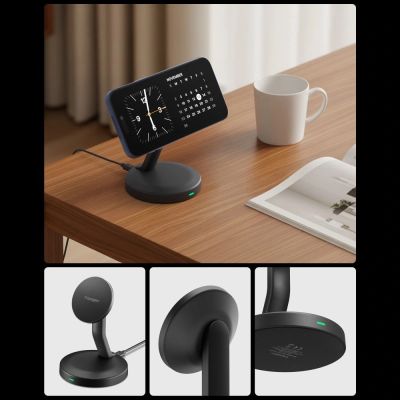 4. Spigen EF151MS Essential MagSafe 15W Kabelloses Ladegerät – Schwarz