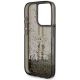 7. Guess Liquid Glitter Gold Stripes Hülle für iPhone 15 Pro – Schwarz