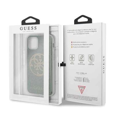 7. Guess GUHCN58PCUGLKA iPhone 11 Pro khakifarbene Hartschale 4G Circle Glitter