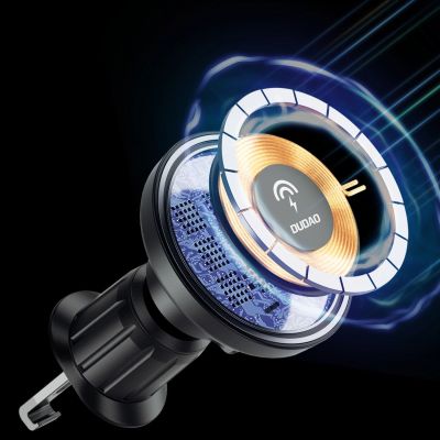 15. Magnetischer Halter mit MagSafe-Induktionsladegerät für Cockpit/Lüftung 15W Dudao F12MAX+ - schwarz