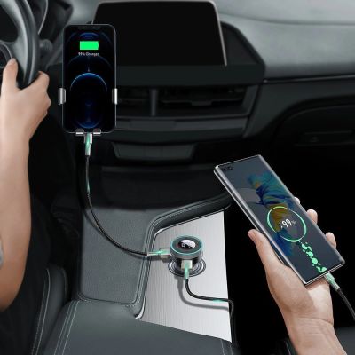 12. Baseus Enjoy FM Transmitter Autoladegerät LED 2x USB / 3,5mm Klinke kabellos MP3 Player Bluetooth 5.0 3.4A schwarz (CCLH-01)