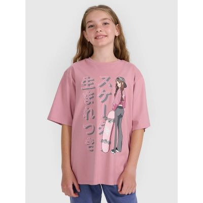Oversized T-Shirt mit Aufdruck für Mädchen 4F 4FJRAW25TTSHF2936-54S